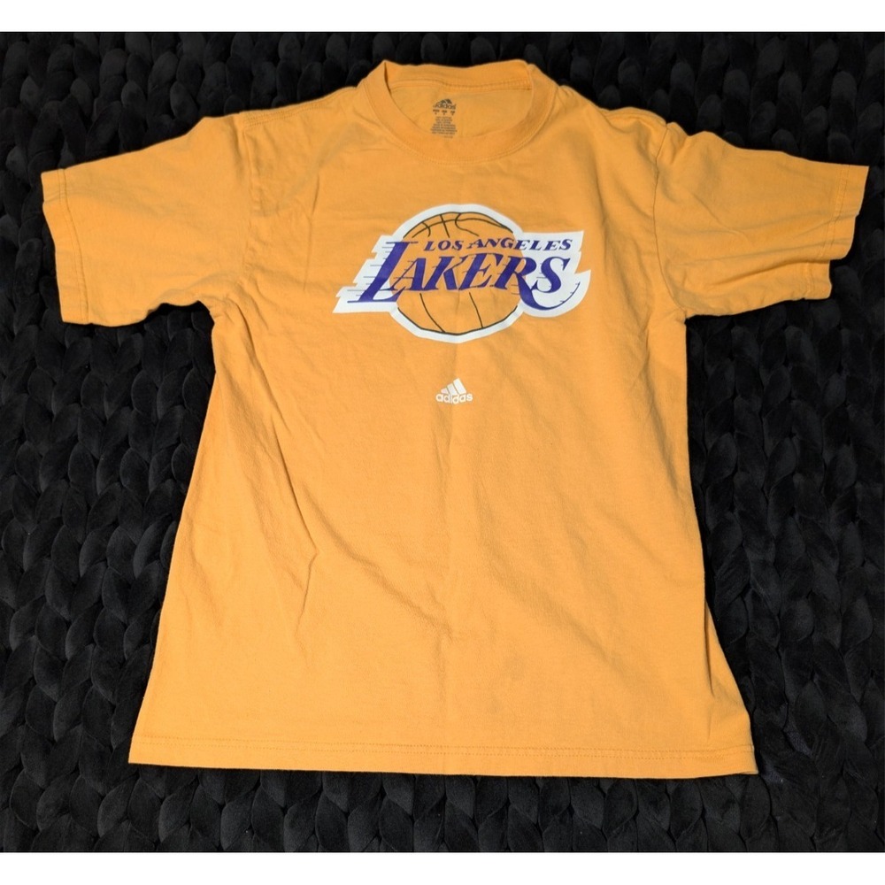 Adidas Los Angeles Lakers Graphic Team Logo T-Shirt Yellow SIze Medium